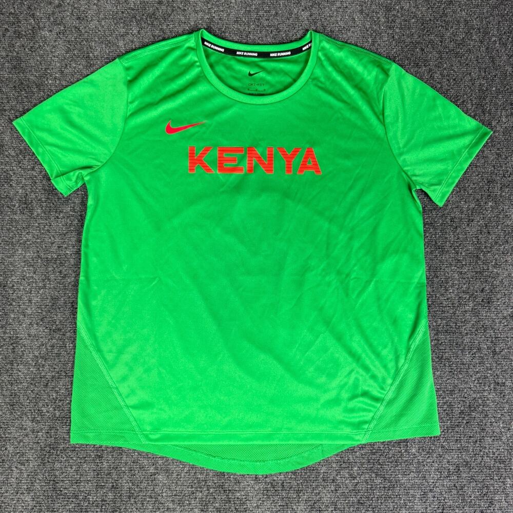 Nike Pro Elite Team Kenya Womens Size Medium Running Shirt CT0591-320 Green NWOT